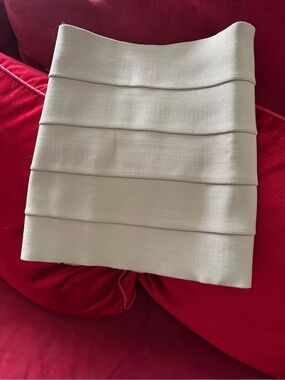 Pleasure doing business nude/beige bandage skirt XS